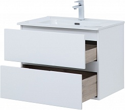 Aquanet Мебель для ванной Алвита New 70 2 ящика подвесная белая матовая – фотография-6
